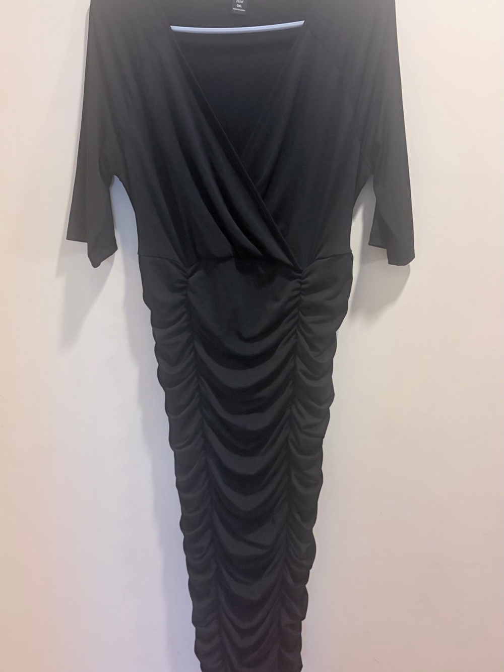 NWOT SHEIN Black Ruchedu Wrap Maxi Dress